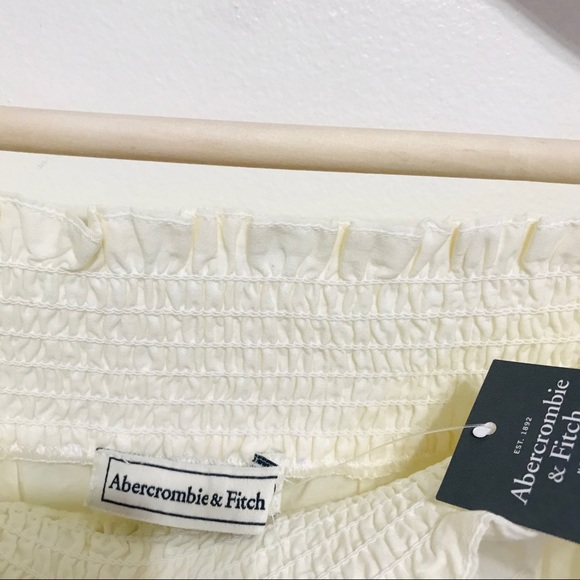 🆕 Abercrombie & Fitch Bohemian Cream Blouse with Embroidery  100% Cotton NWT - Picture 6 of 8